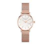 Rosefield Small Edit Montre-Bracelet pour Femme en Maille d'acier Inoxydable Ton Or Rose 26mm