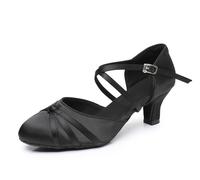 Rosefinch Chaussures de Danse Latine de Salon pour Femmes Salsa Tango Valse Chaussures de Danse Sociale Noir 5cm Talons 41EU