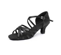 Rosefinch Chaussures de Danse Latine pour Femmes Chaussures de Danse de Salon pour la Pratique de la Danse de soirée Convient pour Latin, Salsa, Tango, Rumba, cha-cha Talon 5cm,Noir 40EU