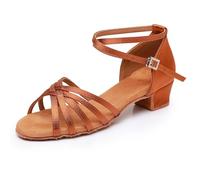 Rosefinch Chaussures de Danse Latine pour Femmes Salsa Tango Chacha Chaussures de Danse de Salon pour Filles Enfants Marron 31EU