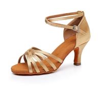 Rosefinch Chaussures de Danse Latine pour Les Femmes Chaussures de Danse Professionnelles Chaussures de Danse de Salon Party Salsa Dance Exercise Performance Shoes, 7cm Talon 38EU