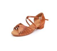 Rosefinch Chaussures de Danse Latine pour Les Filles Chaussures de Salsa, de Tango et de Danse de Salon pour Les Femmes Marron 27EU
