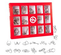 RoseFlower 15 PCS Casse-tête en Métal, Jouet de Puzzle en Métal Fil Puzzle 3D Puzzles Casse-Tête Jeu Classique Intellectuel Jeu Magic Toy pour Enfants et Adultes Challenge Cadeau de Noël