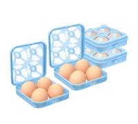 RoseFlower 2 Pièces 4 Grille Boite Oeuf, Boite a Oeufs en Plastique, Rangement Oeuf Range Oeuf, Boîte à Oeufs Plastique pour Frigo Réfrigérateur Camping, Conteneur de Stockage d'oeufs, Plateau à œufs