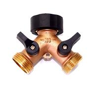 RoseFlower 2 Voies Robinet Laiton Distributeur de Jardin, Splitter de Tuyaux D'arrosage - Gardena Arrosage Pièces et Raccords pour l'irrigation du Jardin, Robinet Extérieur et Minuteries d'Arrosage