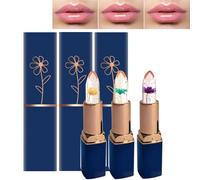 RoseFlower 3PCS Rouge à lèvres, Colour Change Lip Balm, Waterproof Long Lasting, Soin Pour Les Lèvres, Hydrate les Lèvres Sèches, Gercées et Abîmées, Maquillage Femme, Lip Gloss Makeup Set(Fleur)