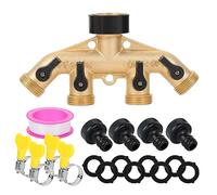 RoseFlower 4 Voies Robinet Laiton Distributeur de Jardin, Splitter de Tuyaux D'arrosage - Gardena Arrosage Pièces et Raccords pour l'irrigation du Jardin, Robinet Extérieur et Minuteries d'Arrosage