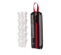 RoseFlower 5 en 1 bocaux à épices de camping Salières et poivrières avec sac de rangement portable noir, Mini boîte à épices distributeur de récipients d'assaisonnement pour barbecue en plein air