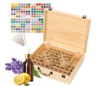 RoseFlower 80 Trous Boîte Huile Essentielles Aromathérapie Boîte de Stockage, Imperméable Aromathérapie Caisses de Rangement en Bois - Organisateur Voyage Étui de Transport pour Voyage et Présentation