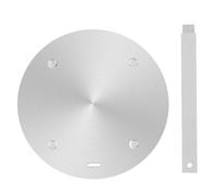 RoseFlower Adaptateur Plaque Induction 24cm/9.5'', Plaque de Conversion de Plaque à Induction en Acier Inoxydable, Plaque de Diffusion de Chaleur Uniforme avec Poignée Amovible, Argent