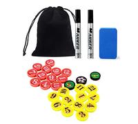RoseFlower Aimants Football-Jeu de 27 Magnets Football de 1,6 centimètres, Kit d'accessoires pour Tableau Tactique pour Football avec Aimants, Marqueur, Gomme et Sac
