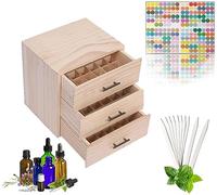 RoseFlower Boîte Huile Essentielle Aromathérapie Boîte de Stockage, 90 Trous imperméable Aromathérapie Boîte de Rangement en Bois - Organisateur Voyage Étui de Transport pour Voyage et Présentation