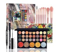 RoseFlower Coffret Maquillage Femme: Kit de Démarrage Parfait avec Palette de Fard à Paupières Yeux, Pinceaux de Maquillage, Crayon à Sourcils, Mascara
