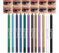 RoseFlower Couleur Crayon Eye-liner, 12 Ensemble d'crayon yeux waterproof, Eyeliner étanche, Stylo Eyeliner Coloré Imperméable à L'eau Crayon Mat, Crayon Yeux Vert Marron Blanc Yeux Metallic Violet