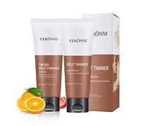 RoseFlower Crème Autobronzante - 2Pcs, Bronze(60ML), Soin Visage Auto-Bronzant, Lait Autobronzant Hydratant, Riche en Vitamines Pures et Huiles Naturelles, Sans Cruauté