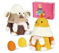 RoseFlower Kit de Crochet pour Débutants, Kits de Démarrage au Crochet Complet avec Tutoriels Vidéo étape par étape, Kit de Tricotage d'animaux au Crochets pour Enfants et Adultes