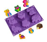 RoseFlower Moule en silicone forme d'animal de la jungle Safari - Renard, écureuil, tortue, hibou, hérisson, grenouille, pour décoration de gâteaux, cupcakes, chocolat et argile polymère Forme