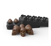 RoseFlower Moules à glaçons en forme de tête de mort, moules à chocolat en silicone en forme de tête de mort pour Halloween, moule à glaçons, Moule à gâteau de Pâques avec entonnoir (10 Cellules)