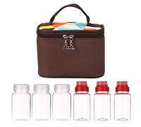 RoseFlower Pot d'assaisonnement Portable, Lot de 6Pots À Épices avec Sac de Rangement - poivre, sel, Récipient à épices pour Voyage de Pique-nique au Barbecue en Camping en Plein Air -80/100ml