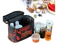 RoseFlower Pot d'assaisonnement Portable, Lot de 9 Pots À Épices avec Sac de Rangement - poivre, sel, Récipient à épices pour Voyage de Pique-nique au Barbecue en Camping en Plein Air