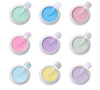 RoseFlower Poudre à Ongles Chromée Blanc, 9 Couleurs Effet Miroir Poudre à Paillettes pour Ongles Sirène Caméléon, Poussière de Fée Pailletée pour Ongles, Manucure DIY à la Maison