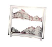 RoseFlower Sablier Decoratif Art Sable Mouvant, Peinture de Sable Qui Coule 3D de paysage de mer profonde dans du verre, Décoration de bureau à domicile, cadeau de vacances de Noël - Rose/10''