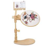 RoseFlower Support De Broderie Pour Table avec 10cm Cercles à Broder,Point De Croix Cadre Support,Cercle De Broderie Réglable En Bois Cadre De Broderie Au Point De Croix,Outils De Couture Réglables#4