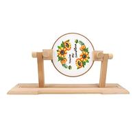 RoseFlower Support De Broderie Pour Table avec 10cm Cercles à Broder,Point De Croix Cadre Support,Cercle De Broderie Réglable En Bois Cadre De Broderie Au Point De Croix,Outils De Couture Réglables