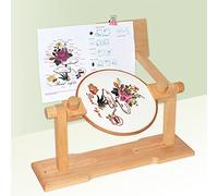 RoseFlower Support De Broderie Pour Table avec 10cm Cercles à Broder,Point De Croix Cadre Support,Cercle De Broderie Réglable En Bois Cadre De Broderie Au Point De Croix,Outils De Couture Réglables#3
