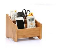 RoseFlower® Support de télécommande à 3 Compartiments pour portables, manettes de jeu, CD, Chaîne Hi-Fi, Roku ou Apple TV - élégante Compact Porte-Télécommande #1 (Bambou Boîte de rangement)