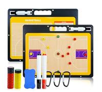 RoseFlower Tableaux Tactiques de Basket-Ball, Entraîneur Board de Basketball Magnétique Panneau Tactique Basketball avec Marqueur et Gomme - Basketball Coach Clipboard pour Entraînement, Compétition