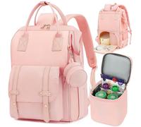 ROSEGIN Sac à dos tire-lait et sac à langer avec refroidisseur, compatible avec Spectra S1 S2 Medela, sac de pompage pour le travail, convient pour ordinateur portable de 15,6", 15 poches, fermetures
