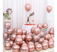 Rosegold Lot de 100 ballons en latex Motif rose métallique 12,7 cm