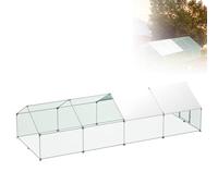 ROSEJANE Enclos d'extérieur pour poules, lapins, petits animaux, 3 x 8 x 2 m, avec toit en polyéthylène, résistant aux intempéries