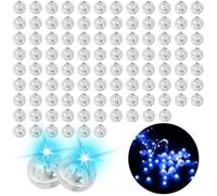 Roselee Lot de 100 ballons à LED, mini boules lumineuses à LED, lumières rondes de ballons mini bleus pour lanterne en papier, anniversaire, mariage, Halloween, Noël, fête, décoration, carnaval
