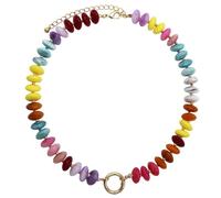 Rosemarie & Jubalee Collier de perles en résine avec gros disques en résine trempée dans l'or 18 carats, multicolore, 45,7 à 55,9 cm avec extension de 10,2 cm