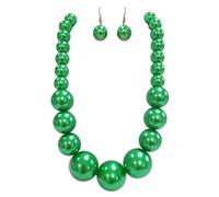 Rosemarie & Jubalee Ensemble collier plastron et boucles d'oreilles pour femme - Taille XL - 45,7 cm + rallonge de 10,2 cm, Métal et verre, Perle