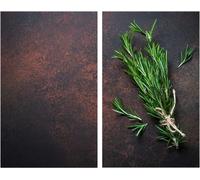 Rosemary Glass Hob Protector For All Hobs,Chopping Board And Worktop Extension,Set Of 2,Tempered Glass,30 X 52 Cm,Multi-Coloured