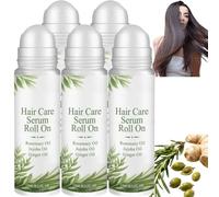 Rosemary Hair Growth Serum Roll-On, renforce les hydrates et le sérum capillaire volumisant, non gras, rend les cheveux plus doux, plus brillants et plus sains (5PCS)