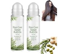 Rosemary Hair Growth Serum Roll-On, renforce les hydrates et le sérum capillaire volumisant, non gras, rend les cheveux plus doux, plus brillants et plus sains (2PCS)