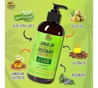 Rosemary Shampoo For Hair Growth - 12 Oz / 340ml ¿ Moisturizing, Strengthening Shampoo, Promoting Nourishment & Hydration For Hair With Castor Oil And Jojoba Oil By Jamaican Amber