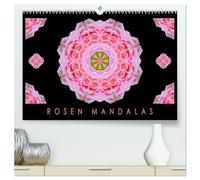 ROSEN MANDALAS (hochwertiger Premium Wandkalender 2027 DIN A2 quer), Kunstdruck in Hochglanz: Diese ROSEN MANDALAS verbinden die ausdrucksstarke ... Symmetrie der bildhaften Mandalas.