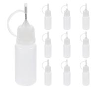 ROSENICE 10pcs aiguille 10ml bouteille de colle applicateur bouteille bricolage quilling outil de précision bouteille (blanc)