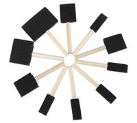 Rosenice Lot De 10 Pinceaux Plats Et Flexibles À Pointe Biseautée Avec Manches En Bois Pour Enfants, Peinture À Gribouiller Avec Peintures À L'huile, Teinture, Vernis, Émail
