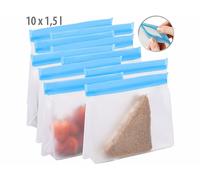 Rosenstein & Söhne 10 sachets de conservation / congélation réutilisables à fond plat - 1,5 L
