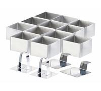 Rosenstein & Söhne 12 emporte-pièces carrés 8 x 8 cm avec poussoirs et supports