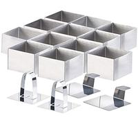 Rosenstein & Söhne : 12 emporte-pièces carrés 8 x 8 cm avec poussoirs et supports