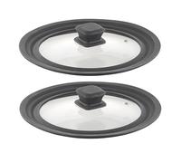 Rosenstein & Söhne 2 couvercles universels en verre et silicone 20 à 24 cm