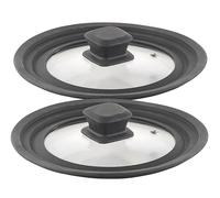 Rosenstein & Söhne 2 couvercles universels en verre et silicone V2 - Ø 16 à 20 cm