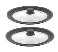 Rosenstein & Söhne 2 couvercles universels en verre et silicone V2 - Ø 24 à 28 cm
